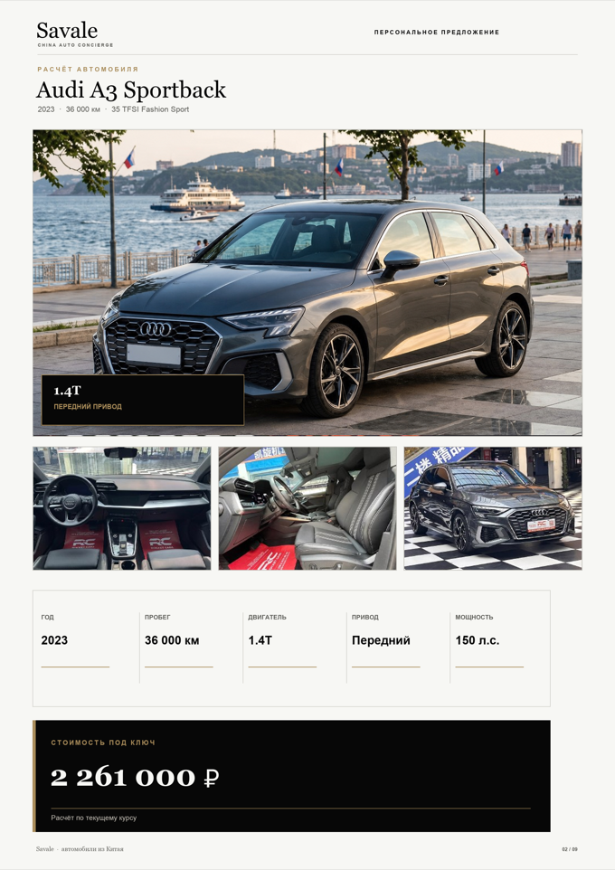 Карточка Audi A3 Sportback